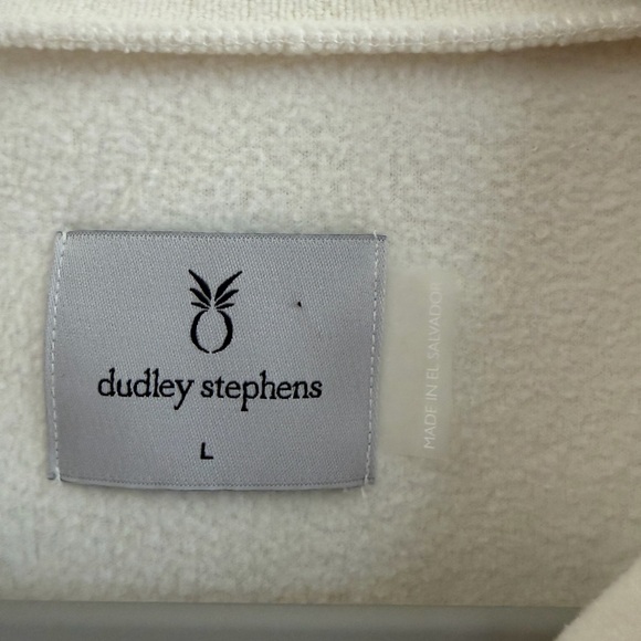 Dudley Stephen’s Cream Ivory Terry Quarter Zip Polo Size Large Quiet Luxury - Picture 11 of 16